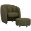 Barrel Chair With Nesting Ottoman - Forest Green