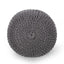 Hazel - Modern Knitted Cotton Yarn Round Pouf With Eco Friendly Pet Fibers - Dark Gray
