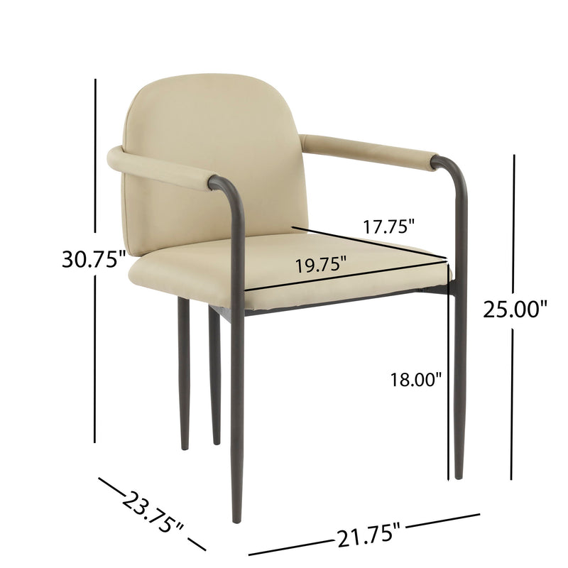 Sillas de comedor modernas (juego de 2) con estructura de hierro - Espresso / Caqui