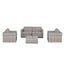 Wicker Seating Group Set With Table And Cushions