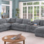 Celine - Fabric Corner Sectional Sofa With Right-Facing Chaise, Cupholders, And Charging Ports