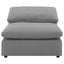 Segoura - Upholstered Armless Chair With Pillow Back, Living Room - Gray