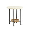 Oval End Table - White / Natural