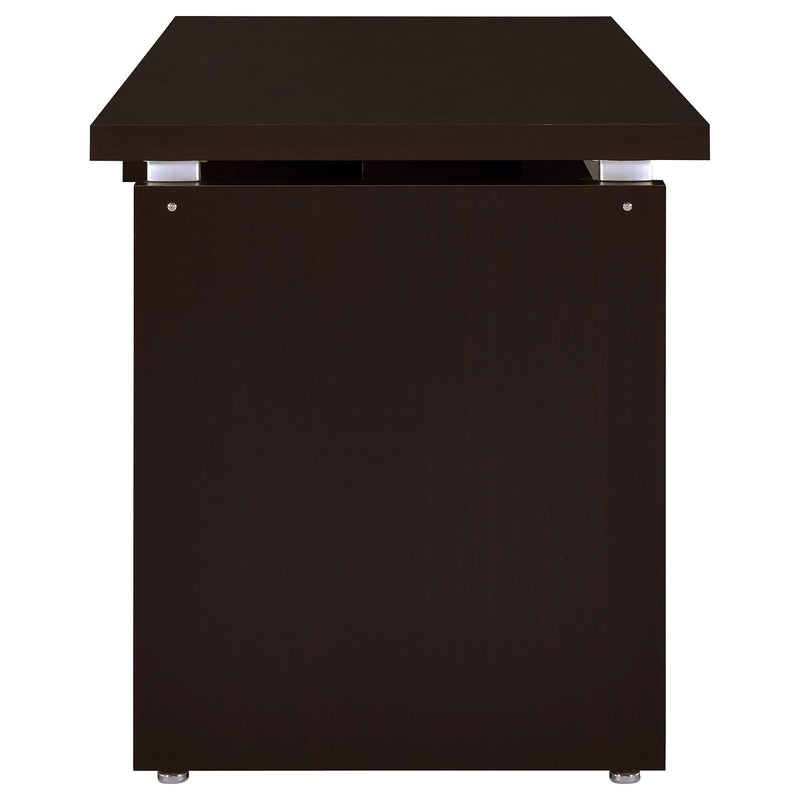 Floating - Top Computer Desk With Pullout Keyboard Shelf - Brown