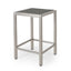 Outdoor 43" Aluminum Bar Table With Rattan Table Top - Gray / Silver