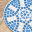 Outdoor Round Side Table With Mosaic Style Top And Curved Iron Legs - Blue / Matte Black