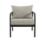 Leora - Modern Minimalist Round Tube Sofa Chair With Cushions - Beige / Black