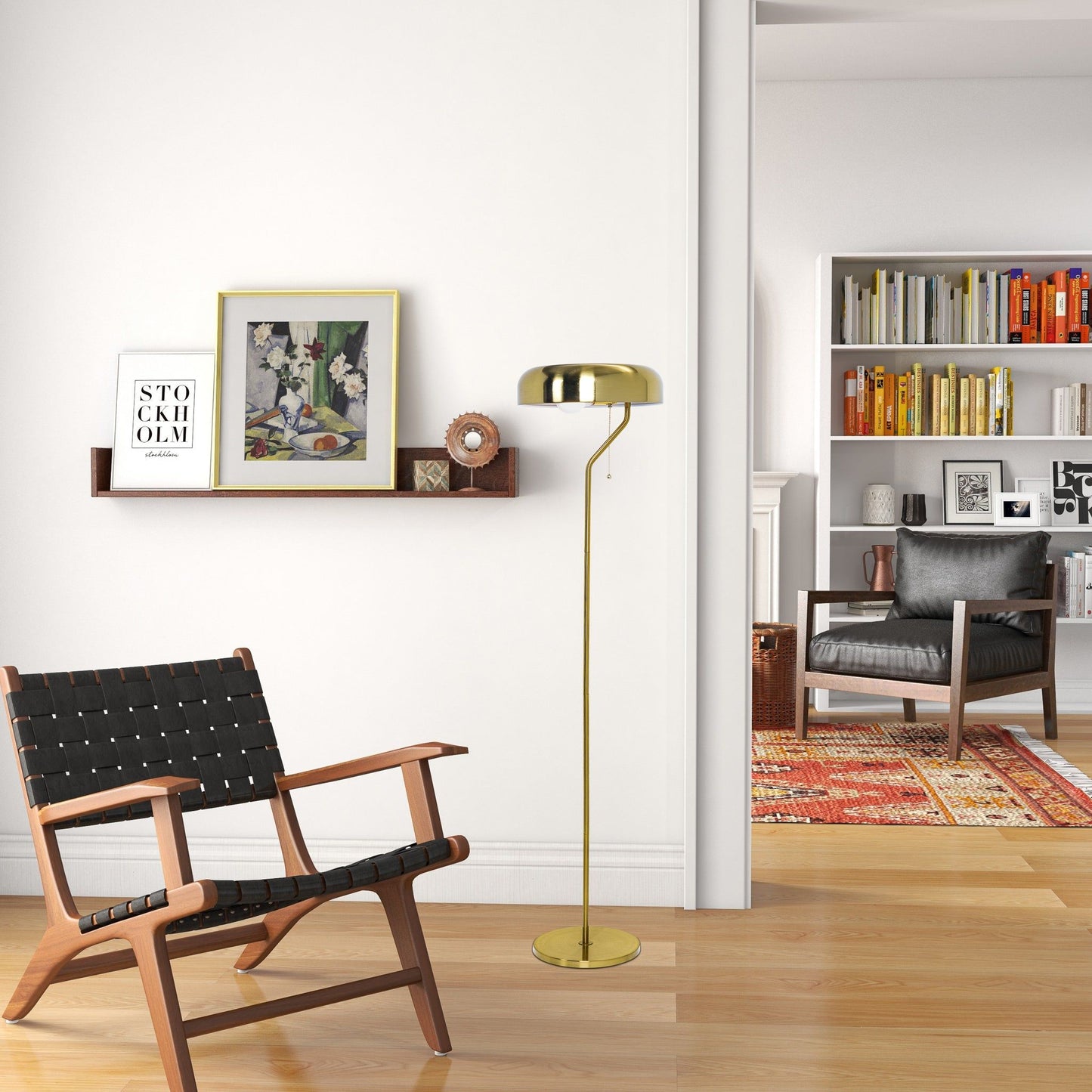 Spectra - Tall Corner Floor Lamp For Living Room - Gold