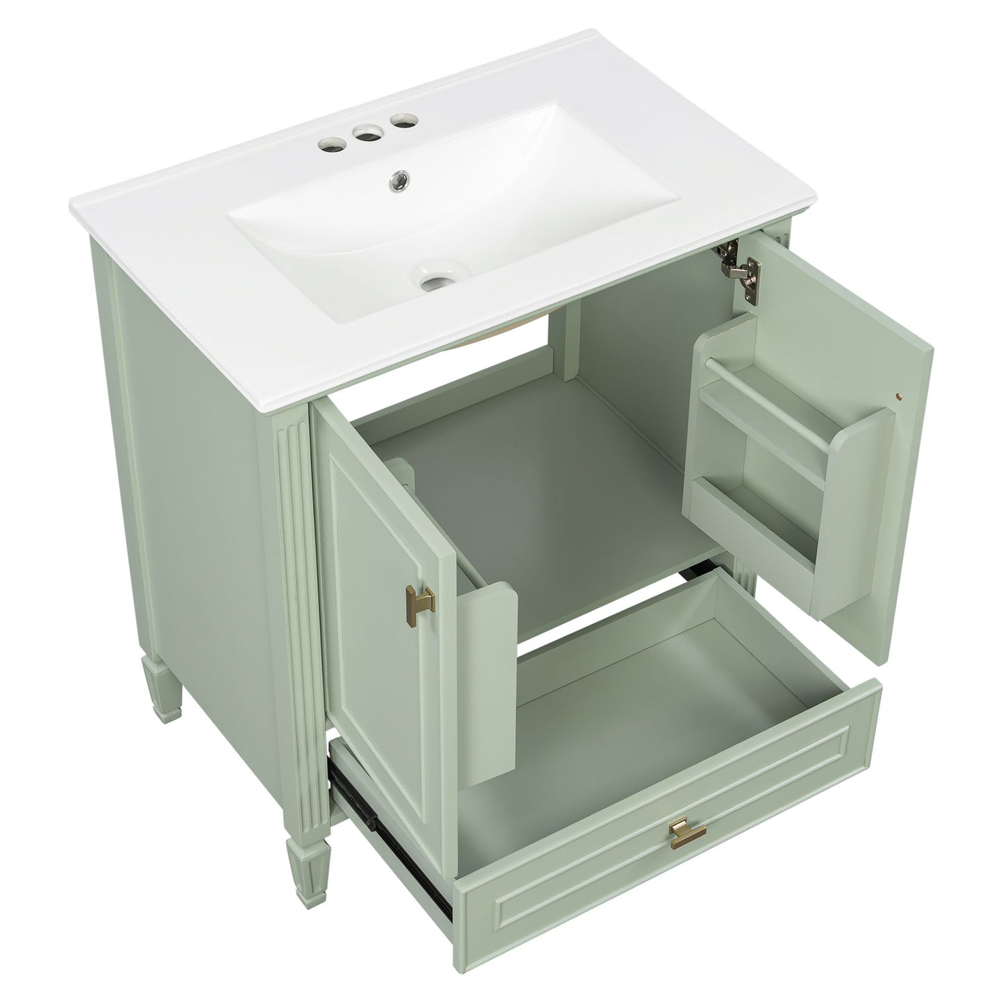 Freestanding Vanity With 1 Drawer & 2 Soft Close Doors With Door Mounted Storage