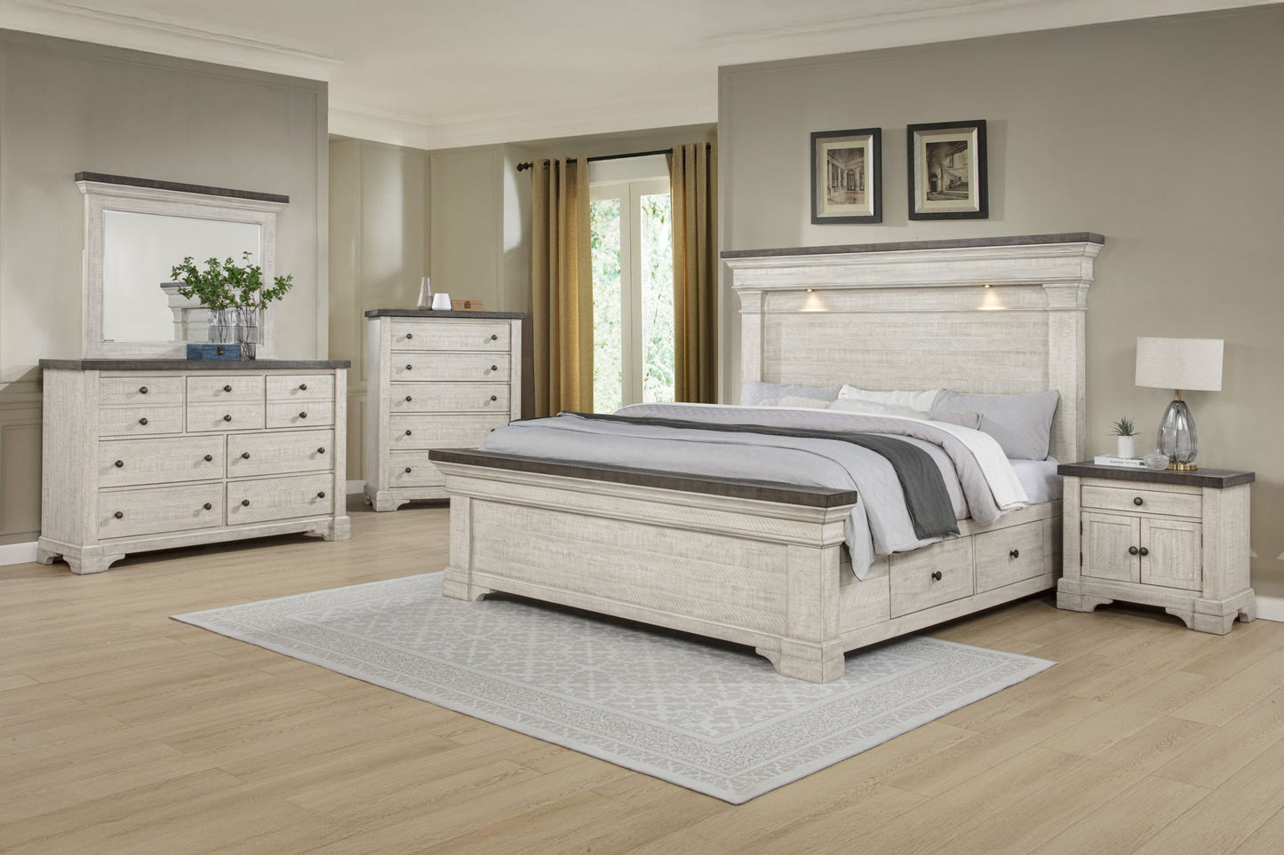 Augusta - Two Drawer Nightstand With USB Port