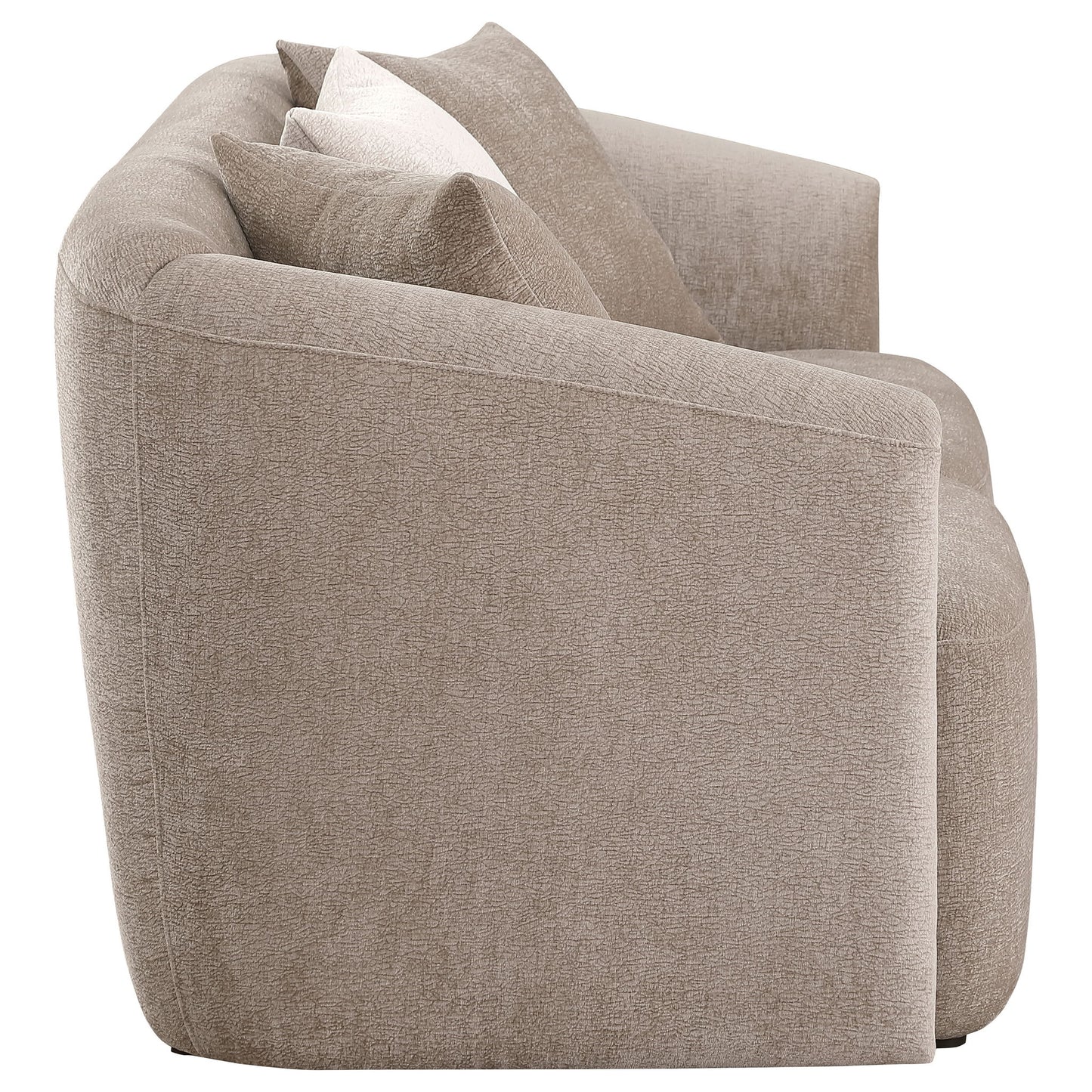 Silvana - Upholstered Rolled Loveseat With Curved Back And Foam Cushions - Beige