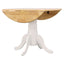 Round Dining Table With Drop Leaf Pedestal Base, Expandable Top - Natural