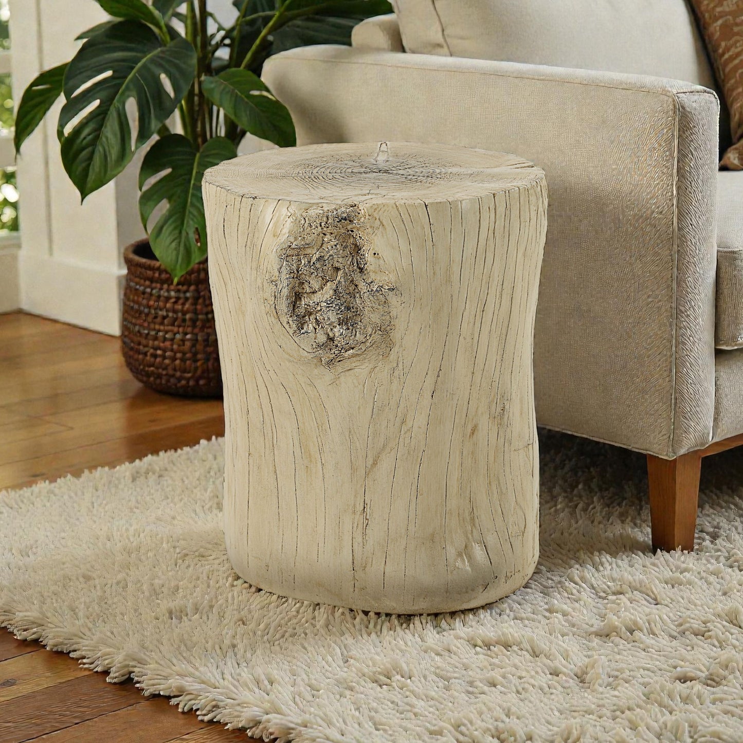Gene - Fiber Concrete Accent Table - Brown