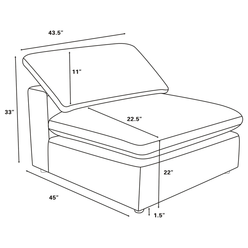 Segoura - 6 Piece Upholstered Modular Sectional With Ottoman - Ivory