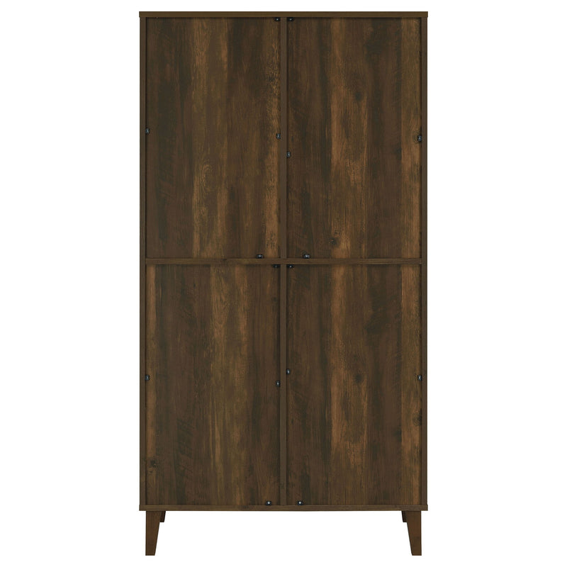 Sakai - 4 Door Tall Accent Cabinet With Slatted Doors - Brown