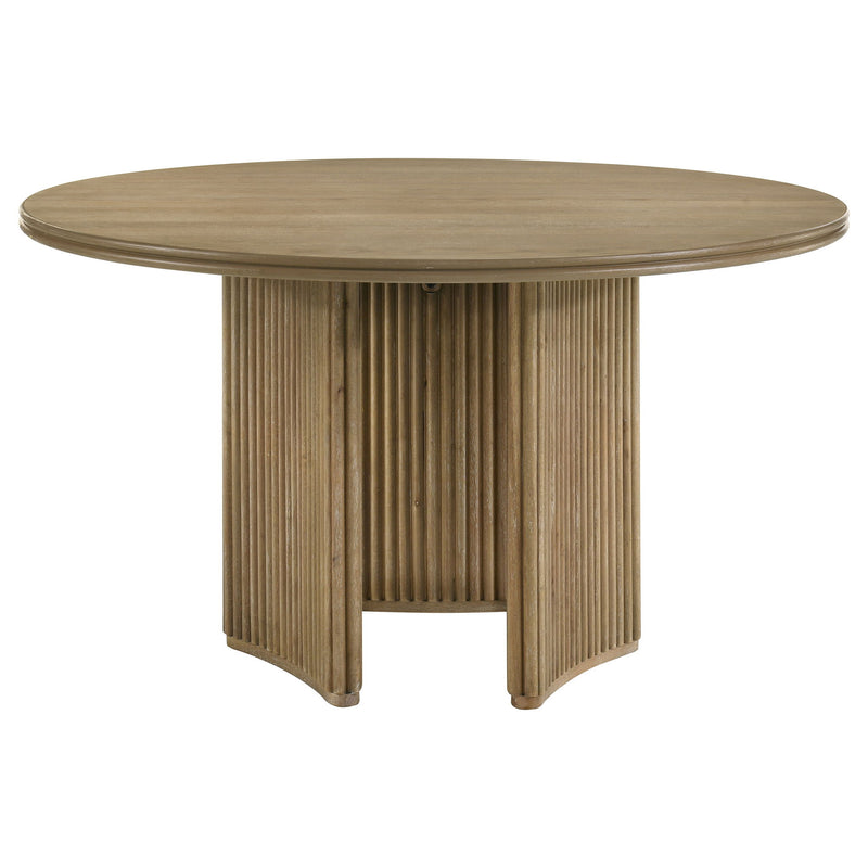Dreydon - 5 Piece Round Dining Table Set With Chairs - Light Brown