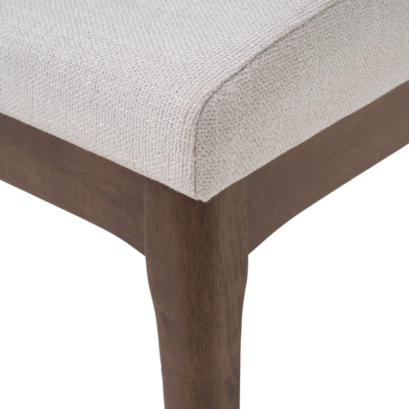 5 Piece Dining Set With Table And Upholstered Chairs - Light Beige / Walnut