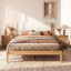Platform Bed Frame With Upholstered Headboard, Slat Support