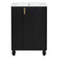 Classic Retro Bathroom Vanity With Sink, Door Shelf, Side Open Storage Frame