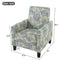 Upholstered Push Back Recliner Chair For Living Room - Blue