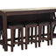 Drop Leaf Table With 4 Stools - Dark Brown