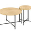 Radial - Pattern Coffee And End Table Set Waterproof Cover, Distressed Cylindrical Design (Set of 2)