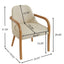 5 Piece Indoor Dining Set With Fluted Table & Chairs - Khaki / Light Oak / Natural