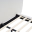 King Size Upholstered Platform Bed With Split Headboard - White