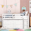 Loft Bed With Retractable Writing Desk And 4 Drawers, With Lateral Portable Desk And Shelves
