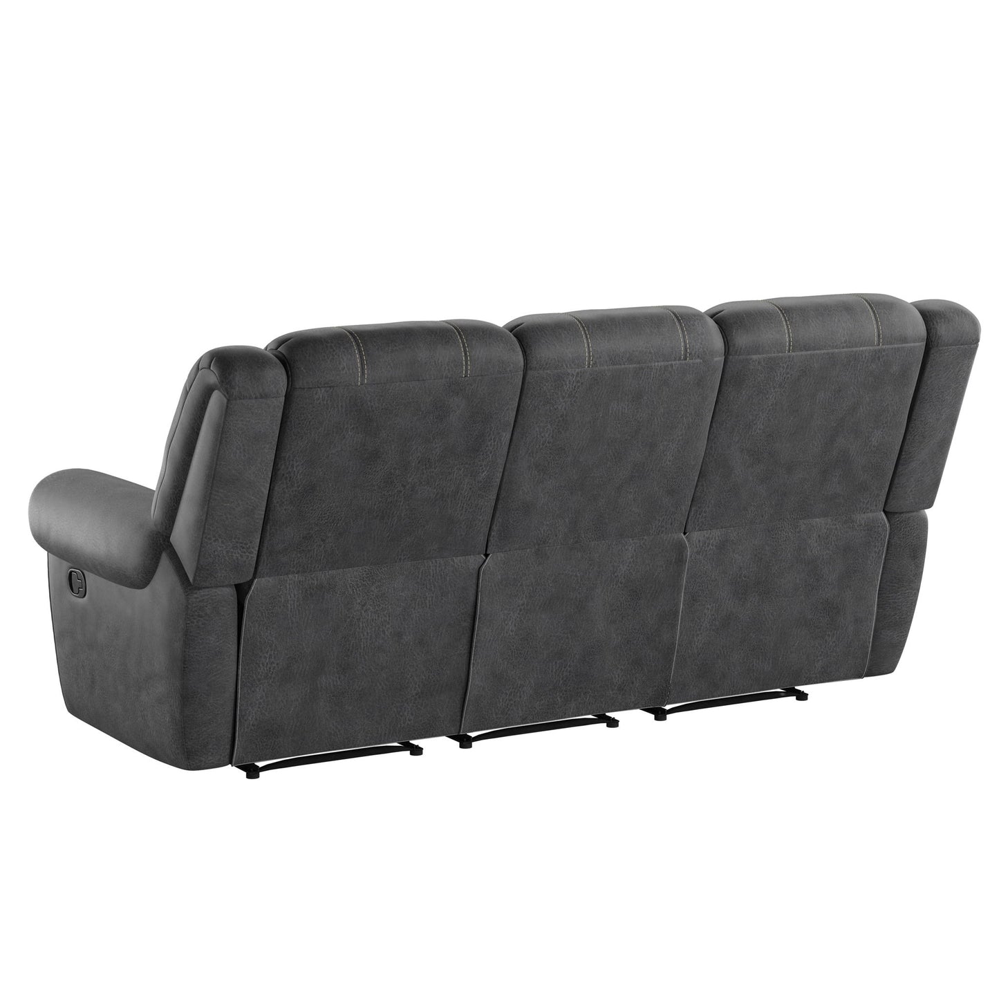 Reclining Sofa - Gray - Faux Leather
