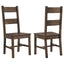 Ladder Back Dining Chairs With Straight Seat (Set of 2) - Brown