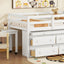 Loft Bed With Retractable Writing Desk And 4 Drawers, With Lateral Portable Desk And Shelves