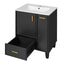 Bathroom Vanity With Sink, Deep Drawer And Pull Out Basket, Rectangular Design - Black