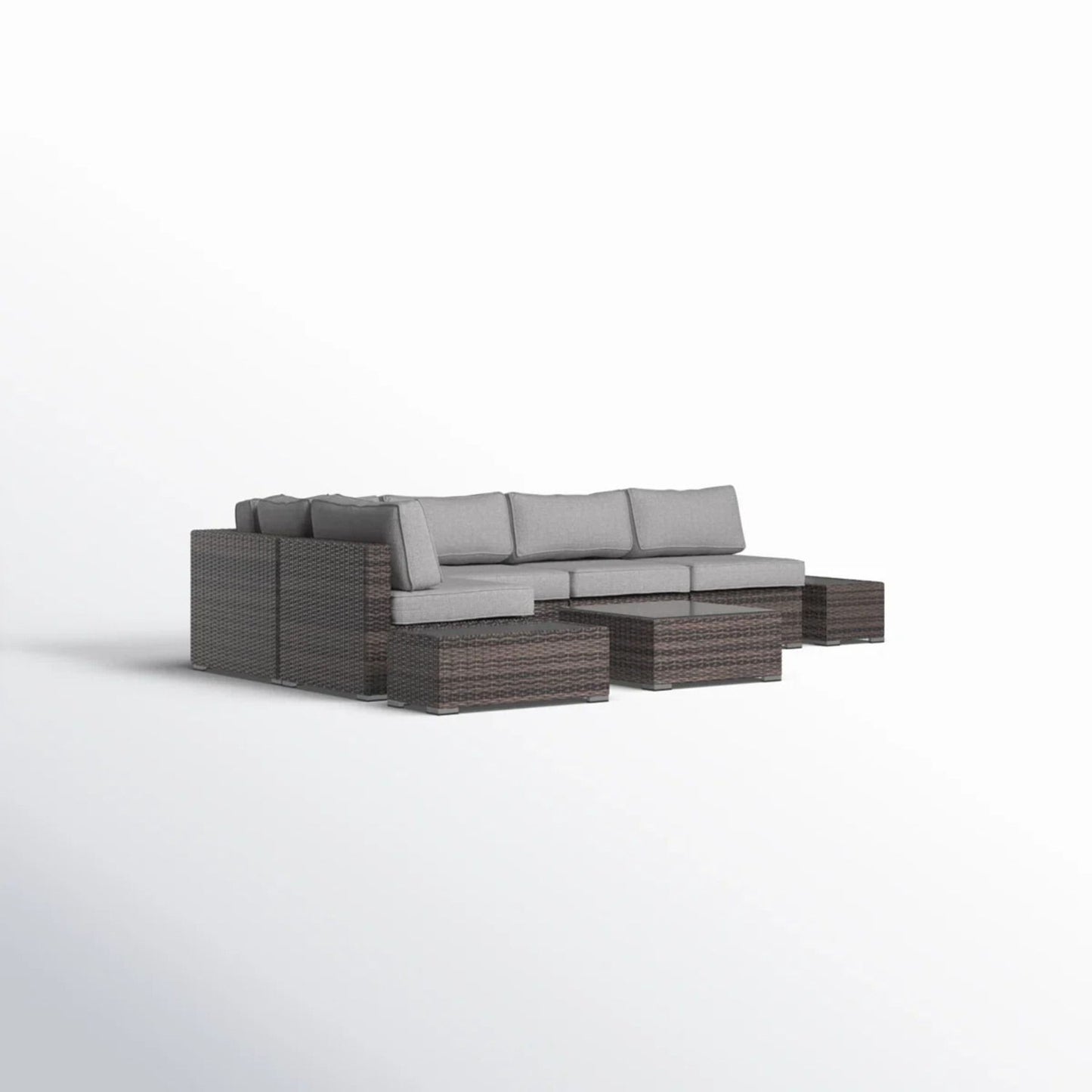 Wicker Sectional Seating Group With Cushions