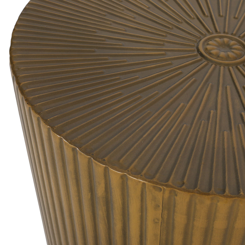 Langseth - Iron Sunburst Side Tables (Set of 2) Modern Design - Gold