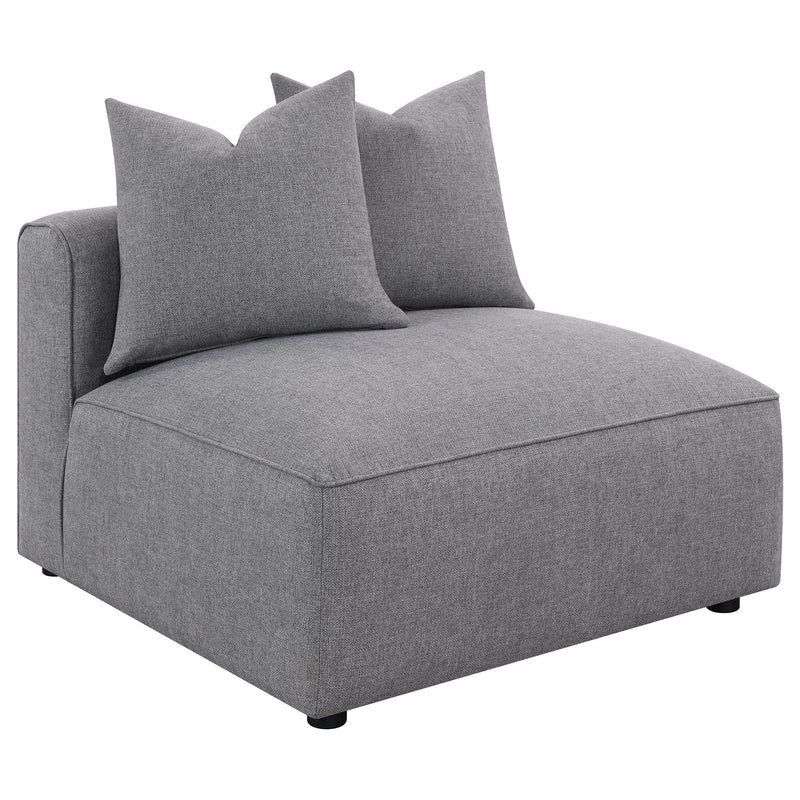 Amherst - Armless Chair With Accent Pillow - Gray