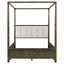 Sundance - Queen Canopy Bed With Upholstered Headboard - Dark Brown