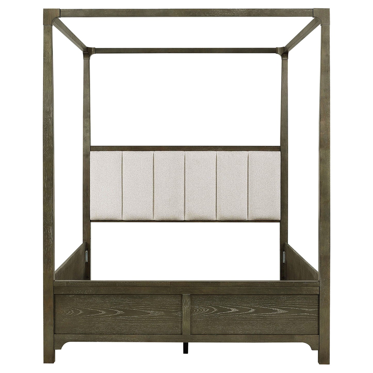 Sundance - Queen Canopy Bed With Upholstered Headboard - Dark Brown
