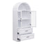 Arched Top Storage Cabinet With Fixed 2 Tier Shelves, 2 Large Drawers