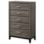 Gregory - 5 Drawer Chest - Smoke Gray
