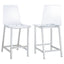 Counter Height Stools With Curved Back Design (Set of 2) - Clear