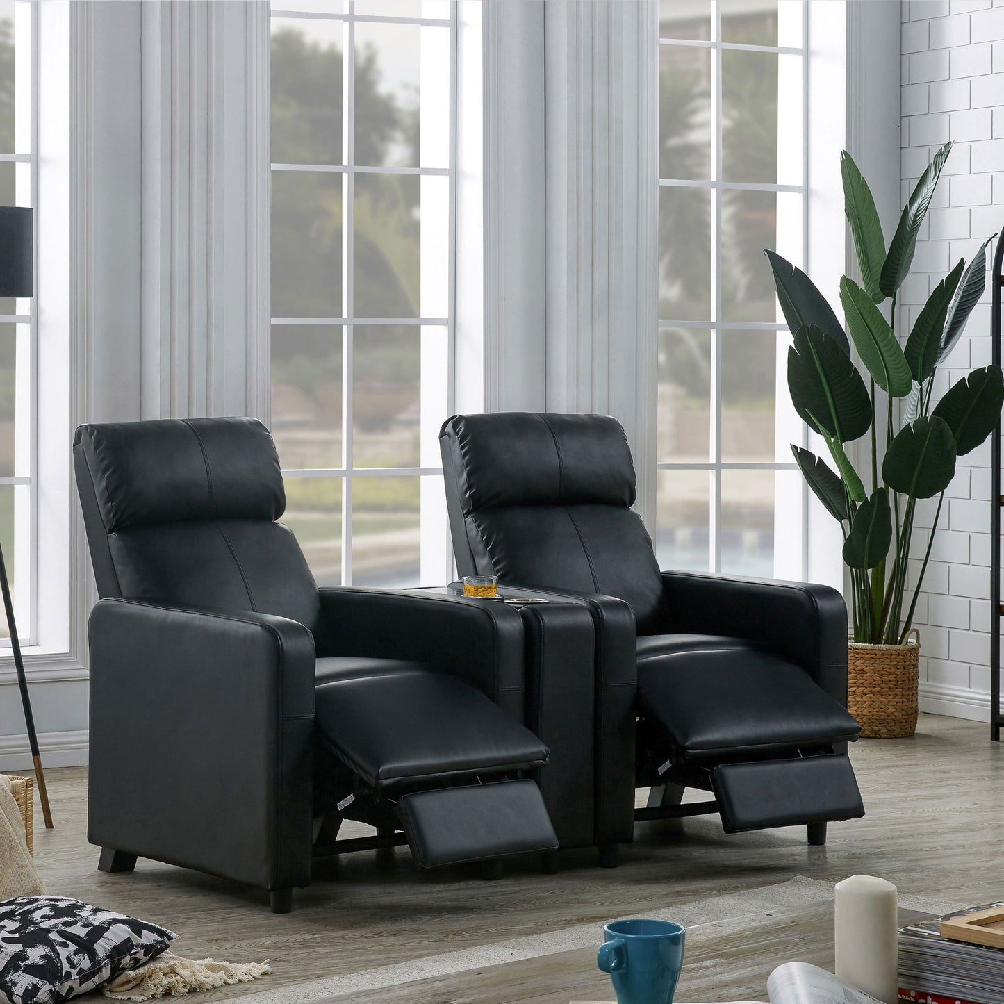 Push Back Recliner - Black