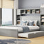 Bed With All In One Cabinet, Shelf And Sockets, Twin Long Trundle