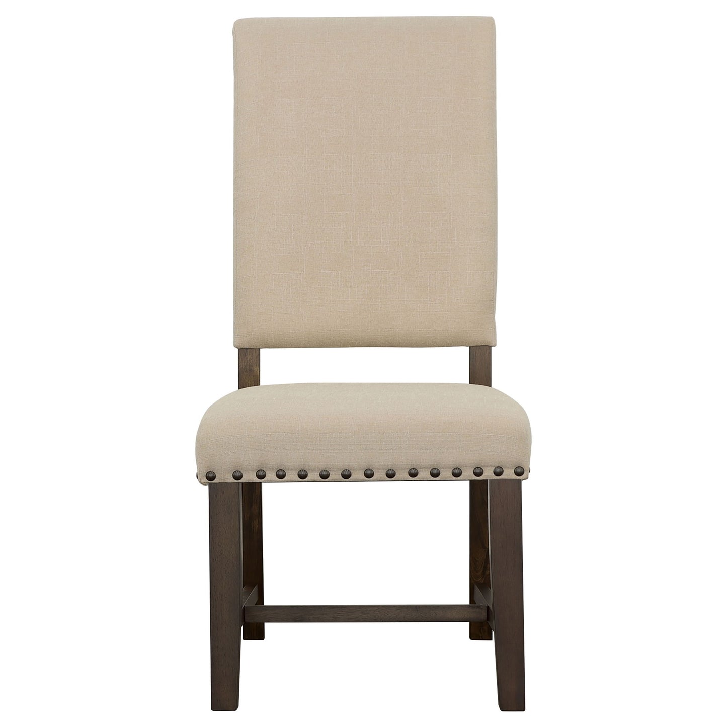Upholstered Side Chair With Nailhead Accents (Set of 2) - Beige