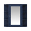 Bathroom Wall Storage Cabinet With Mirror And Adjustable Shelf, 6 Open Shelves
