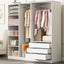 Doorless Storage Wardrobe For Dedroom With Shelves And 3 Drawers