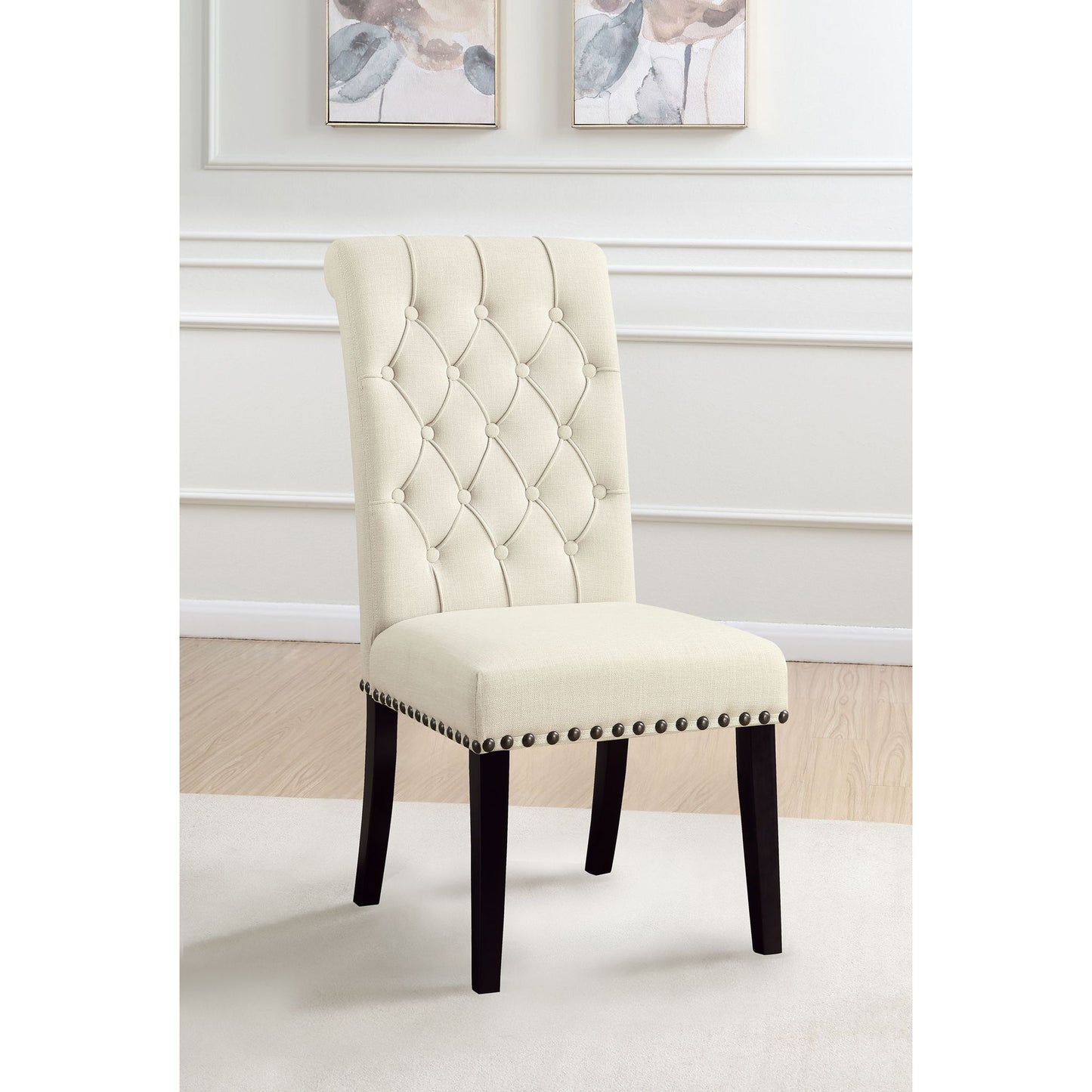 Button Tufted Side Chairs (Set of 2) - Beige