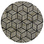 Top Accent Table With Mosaic Design, Circular Tabletop - Gold