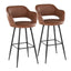 Margarite - Contemporary Fixed Height BarStool With Square Footrest (Set of 2)