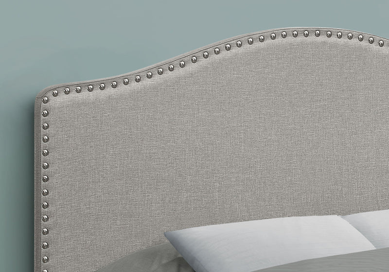 Cabecero de cama tapizado, tamaño completo, de estilo tradicional - Gris